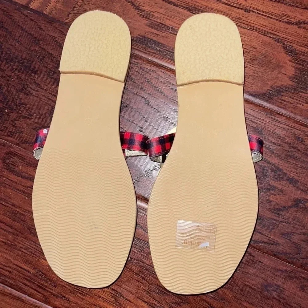 Everglades Buffalo Check Plaid Sandals 8 - Picture 4 of 4